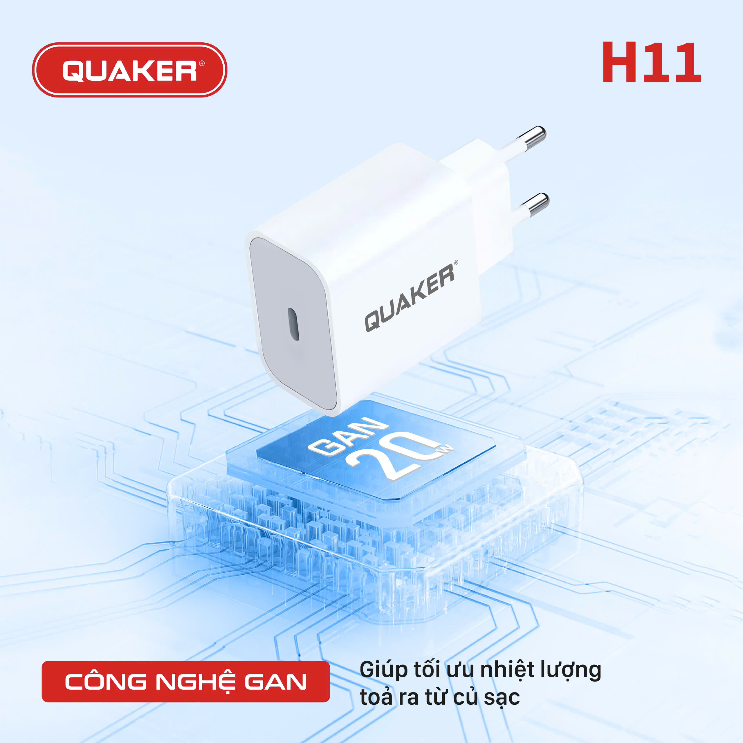 Củ sạc Quaker H11 20W