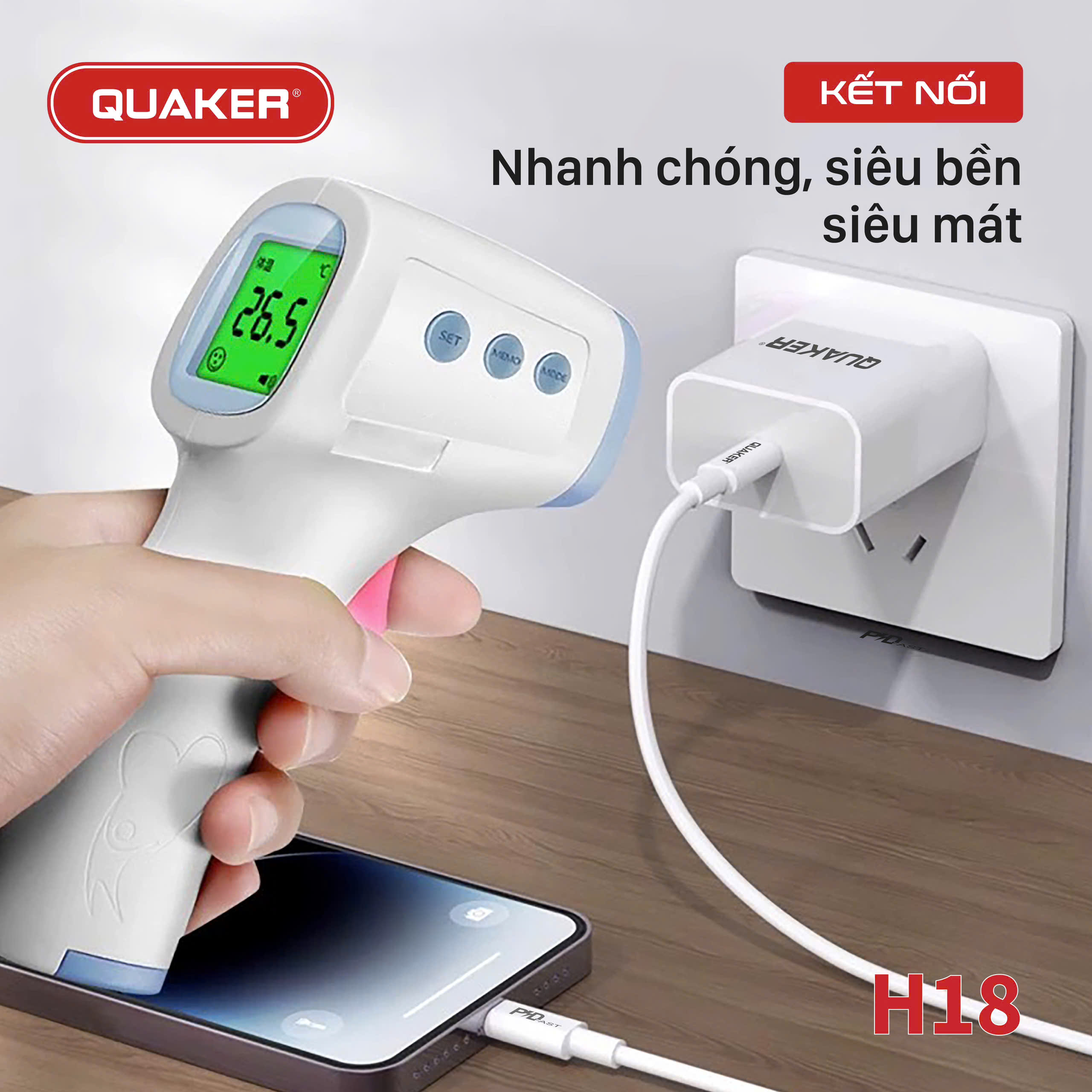 Củ sạc Quaker H18