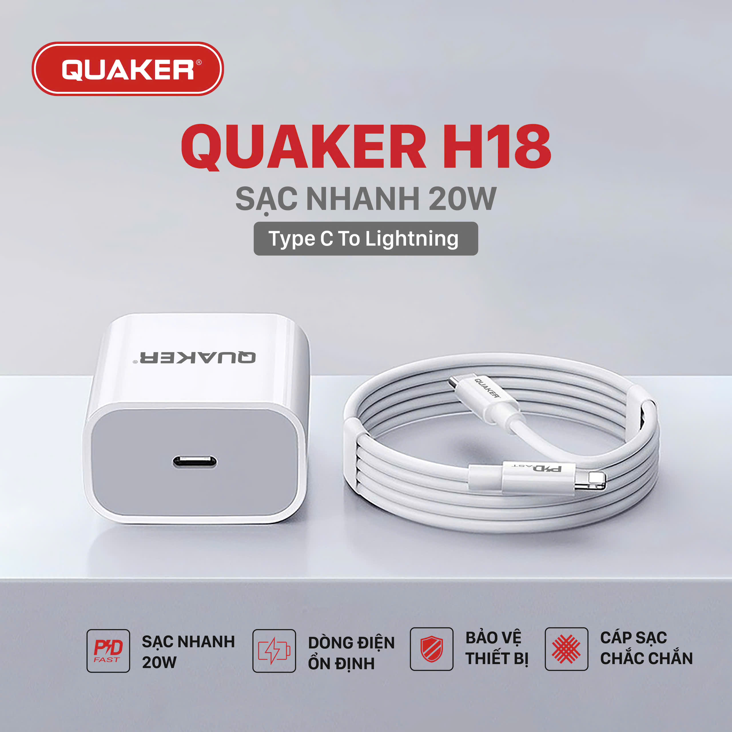Củ sạc Quaker H18