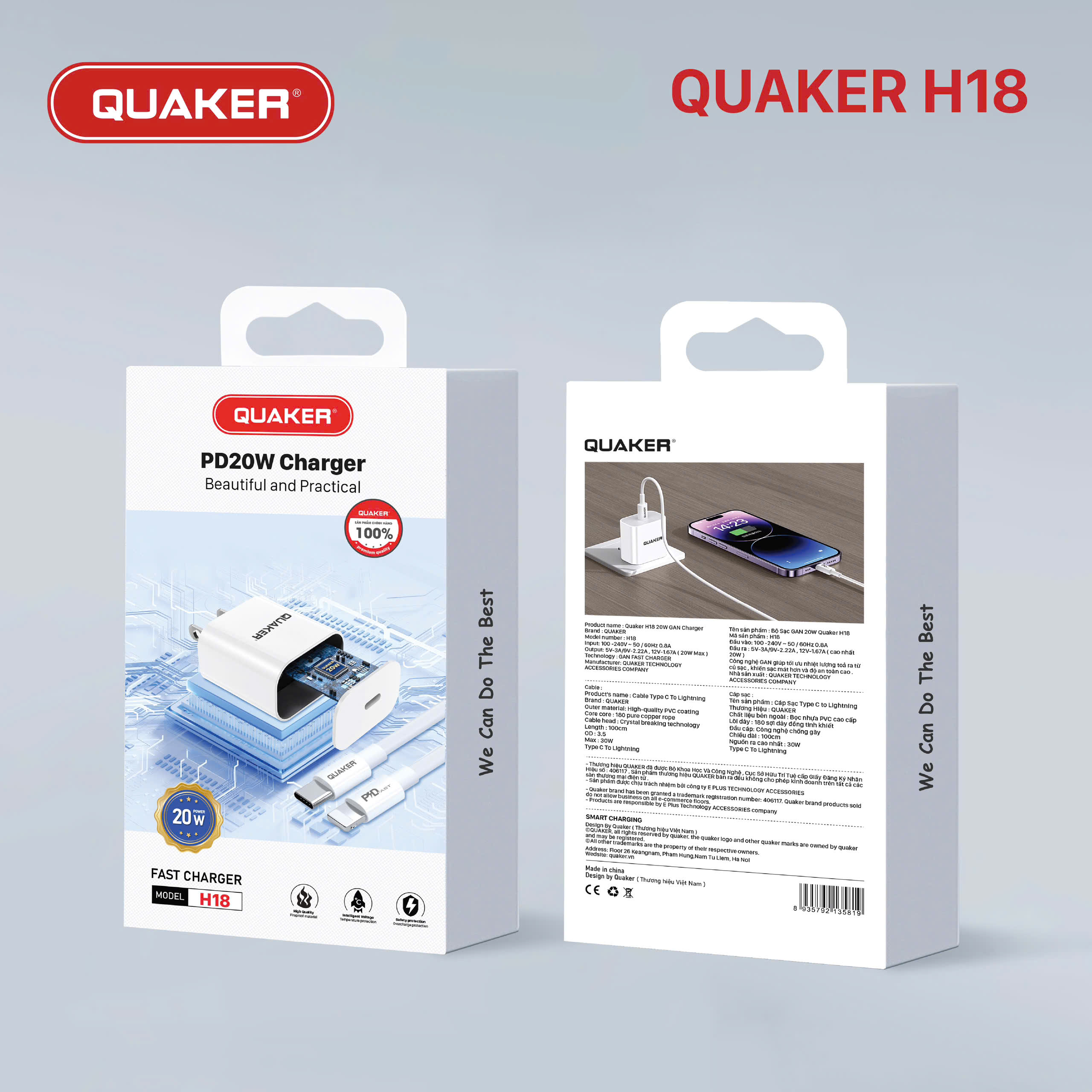 Củ sạc Quaker H18