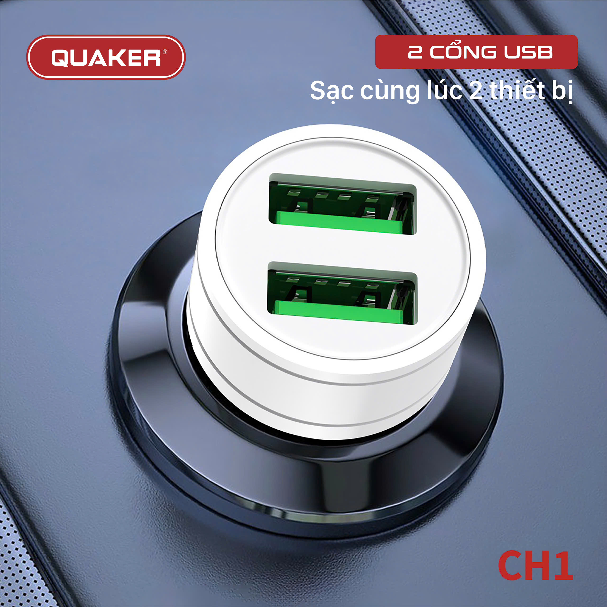 Tẩu sạc ô tô Quaker CH1