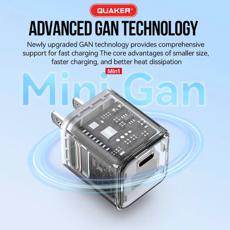 Củ Sạc Nhanh QUAKER Min1 – GaN Pro5 30W | Sạc Nhanh, An Toàn, Siêu Nhỏ Gọn