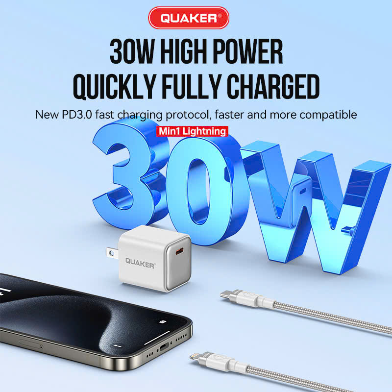 Bộ sạc nhanh Quaker Min1 Lightning – 30W GaN Pro 5 