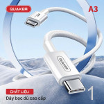 Cáp sạc Quaker A3 TypeC to TypeC - 60W