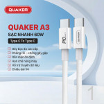 Cáp sạc Quaker A3 TypeC to TypeC - 60W