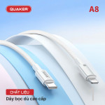 Cáp sạc Quaker A8 TypeC to Lightning - 27W