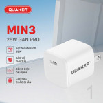 Bộ Sạc Quaker Min3 TypeC to TypeC - 25W GaN Pro