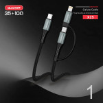 Cáp Sạc Nhanh Quaker X25 2 Đầu Type-C 100W & Lightning 35W