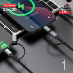 Cáp Sạc Nhanh Quaker X25 2 Đầu Type-C 100W & Lightning 35W