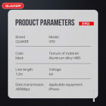 Cáp Sạc Quaker X90C USB To Lightning - 6A 1M