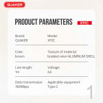 Cáp Sạc Quaker X91C USB To Type-C - 6A 1.5M