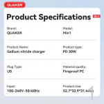 Củ Sạc Nhanh Quaker Min1 - 30W PD & GaN Pro5