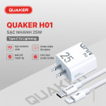Bộ Sạc Nhanh Quaker H01 Type-C To Lightning - 25W GaN