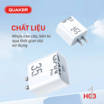 Bộ Sạc Nhanh Quaker H03 US Type-C To Type-C - 35W GaN