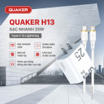 Bộ Sạc Nhanh Quaker H13 Type-C To Lightning - 25W PD/QC GaN