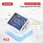 Bộ Sạc Nhanh Quaker H13 Type-C To Lightning - 25W PD/QC GaN