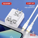 Bộ Sạc Nhanh Quaker H13 Type-C To Lightning - 25W PD/QC GaN