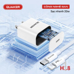 Bộ Sạc Nhanh Quaker H18 Type-C To Lightning - 20W PD
