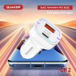 Tẩu Sạc Xe Hơi Quaker CH2 Cổng USB & Type-C - 48W