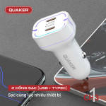 Tẩu Sạc Xe Hơi Thông Minh Quaker CH3 2 Cổng Type-C - 60W