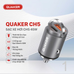 Tẩu Sạc Xe Hơi Thông Minh Quaker CH5 2 Cổng USB - 45W